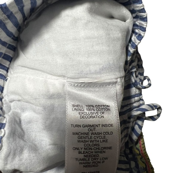 Vineyard Vines Striped Embroidered Shorts Women's Size 4 Blue White Yellow Pink - Picture 4 of 5